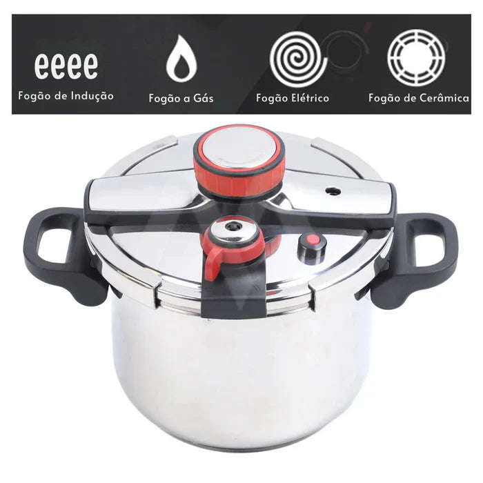 LEVE 3 PAGUE 1 - 2 Panelas de Pressão TurboChef Aço Inoxidável - À Prova De Explosões + Kit Utensílios